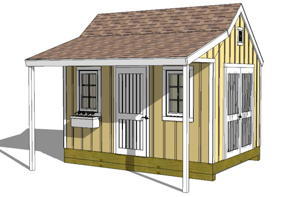 Cottage Shed with Porch Plans