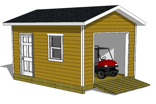 12×16 Shed Plans With Garage Door â€