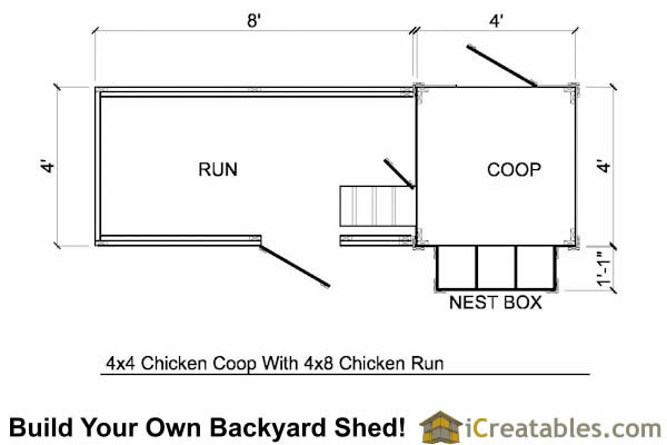 4x4 Chicken Coop Plans With Chicken Run