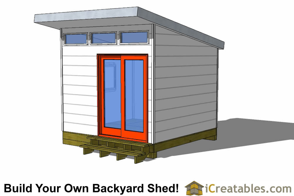 10x10 Studio Shed Plans | 10x10 Office Shed Plans | Modern 