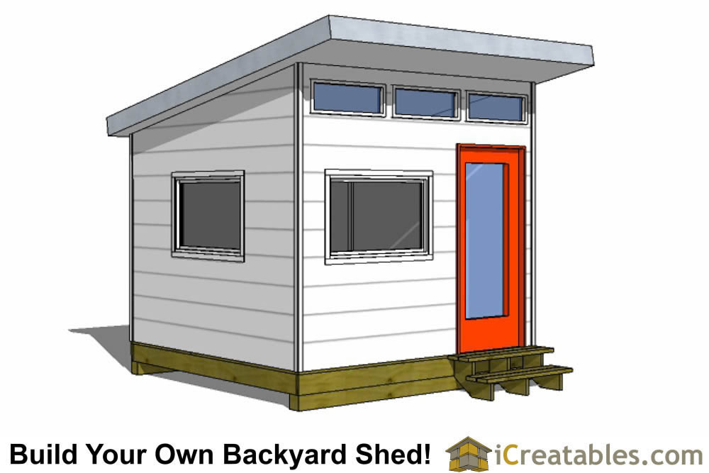 10x10 Studio Shed Plans | 10x10 Office Shed Plans | Modern ...