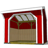 10x10 run in shed inside