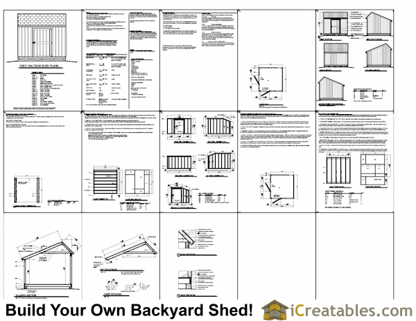 10x10 Salt Box Shed Plans | Saltbox Storage Shed | icreatables.com