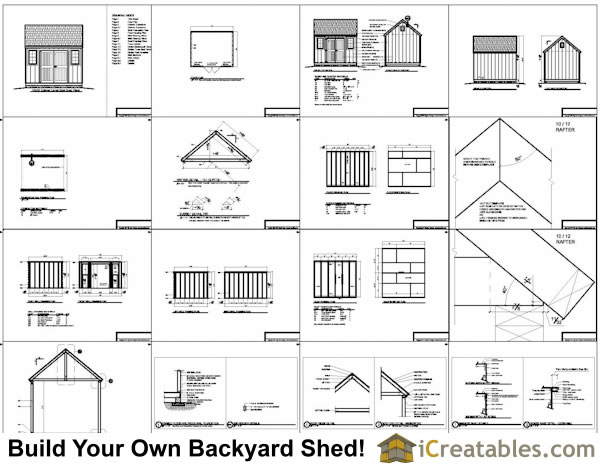 10x12 Colonial Shed Plans | Large Shed Door