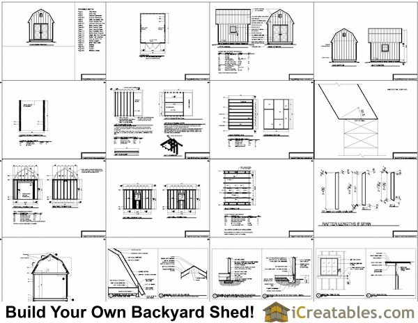 10x12 Barn Shed Plans | Gambrel Shed Plans