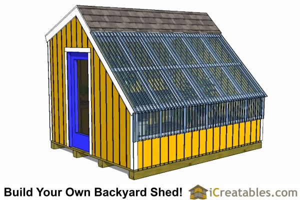 Wood Greenhouse Plans | 10x12 Greenhouse Shed Plans | icreatables