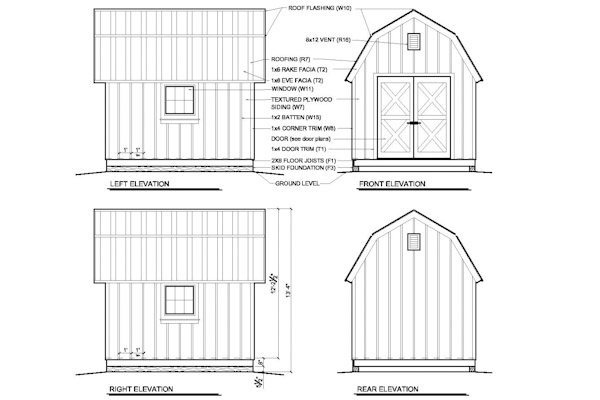 10x12 Barn Shed Plans | Gambrel Shed Plans 10x12 Barn Shed Plans | Gambrel Shed Plans