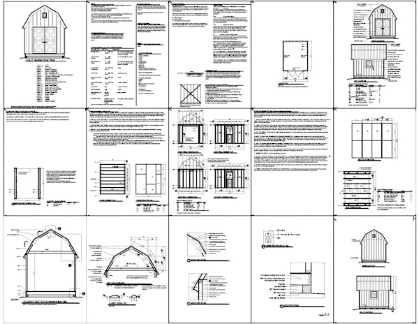 Example Of The 10x12 Gambrel Barn Shed Plans.