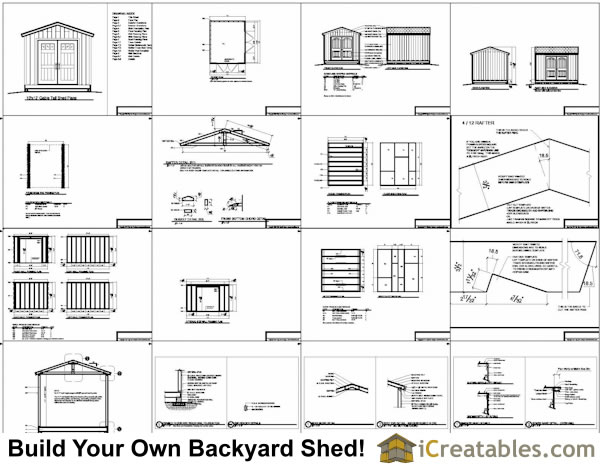 Sample of our 10x12 storage shed plans: