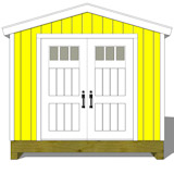 10x12 tall storage shed rear