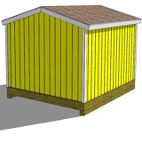 Building plans for a 10'x 12' storage shed with pre-hung or home built 