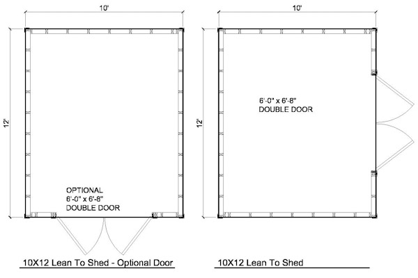 Example of our 10x12 lean to shed plans. (similar plans)