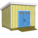 10x12 lean to shed plans door on high side