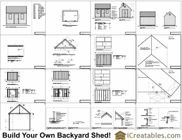 Sample Of The 10x14 Colonial Shed Plans.