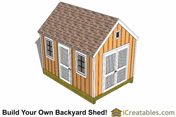 10x14 Colonial Shed Plans | Icreatables SHEDS