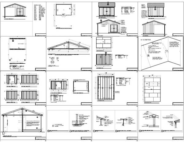 10x14 Gable Shed Plans With a Porch Plans Example