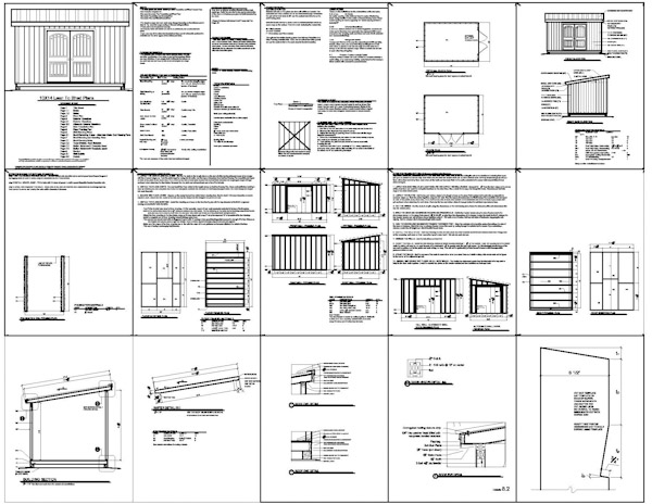 10 X 24 Lean to Storage Shed Plans