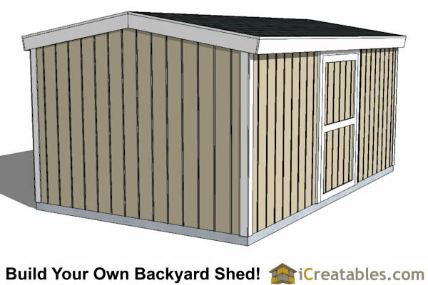 10x16 Short Shed Plans | 8' Tall Storage Shed Plans 