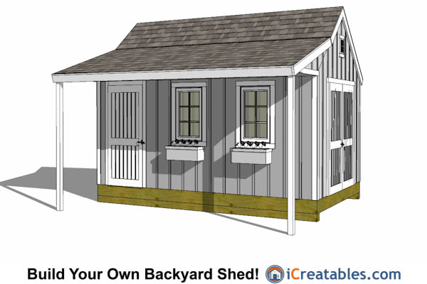 Barn Shed with Porch Plans