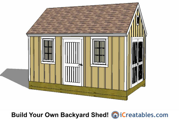 10x16 Shed Plans - DIY Shed Designs - Backyard Lean To &amp; Gambrel