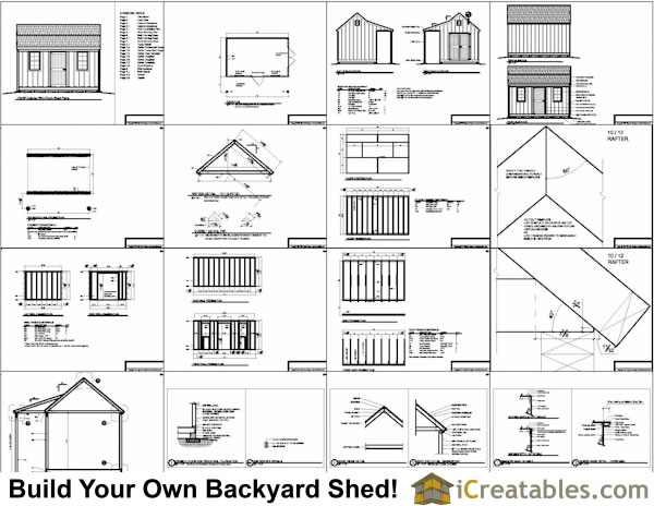 12X12 Shed with Porch Plan