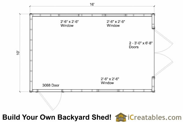 10X16 Gambrel Shed Plans