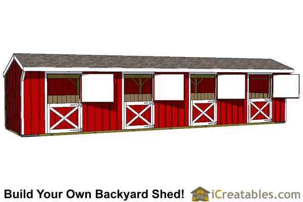 4 Stall Horse Barn Plans