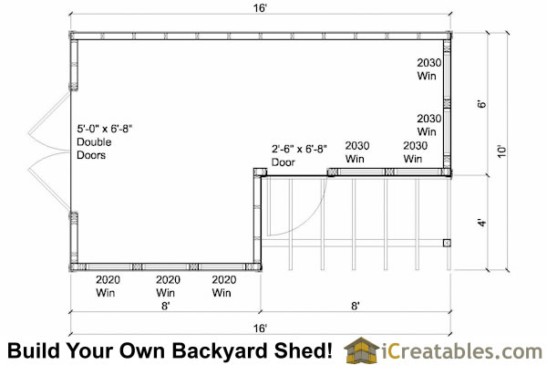 10x8-6x8 Garden Shed Plans Include The Following: