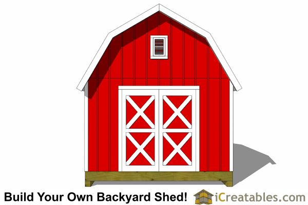 12x12 Gambrel barn shed plans floor plan