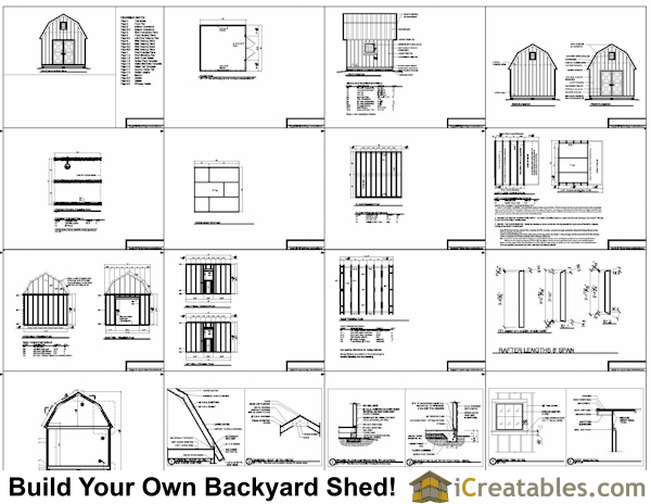 10 X 14 Gambrel Roof Free Shed Plans