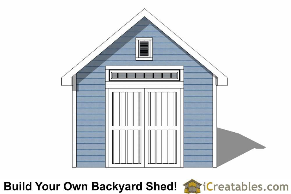 12x16 Traditional Victorian Style Storage Shed elevation