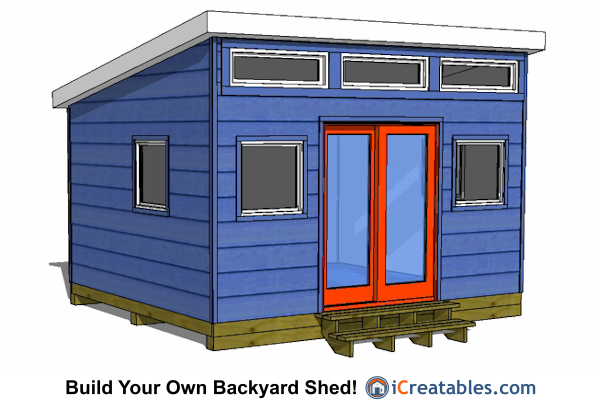 12x14 Modern Shed Plans | Icreatables SHEDS