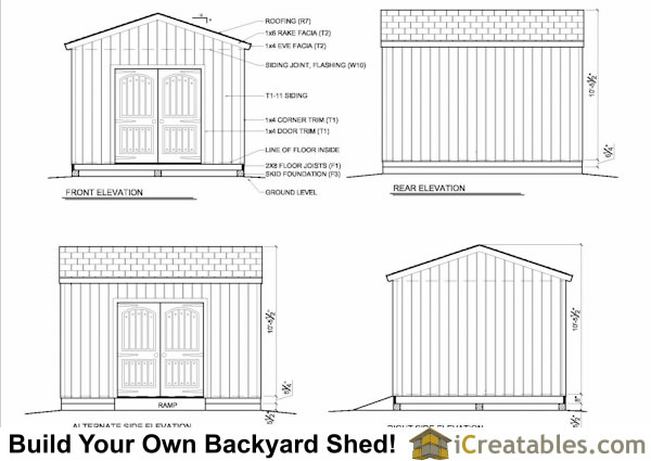 12x14 Shed Plans | Gable Shed | Storage Shed Plasn 