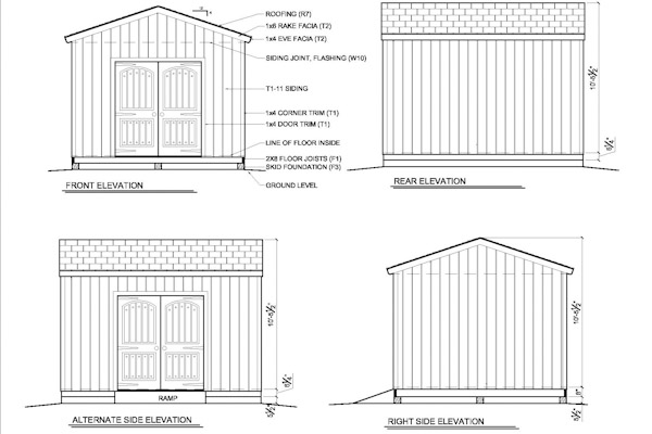 Bryant: 12 x 24 gable shed plans