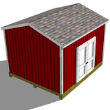 12x14 gable shed plans doors side top view