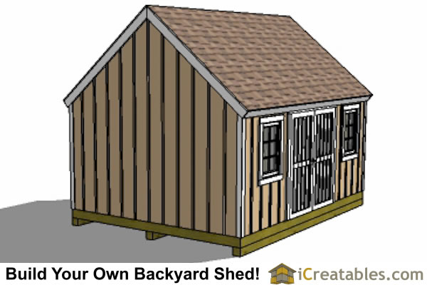 12x16 Cape Cod Larg Door Shed Plans | iCreatables.com