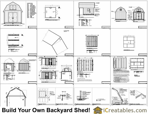 12x16 Gambrel Shed Plans | 12x16 barn shed plans