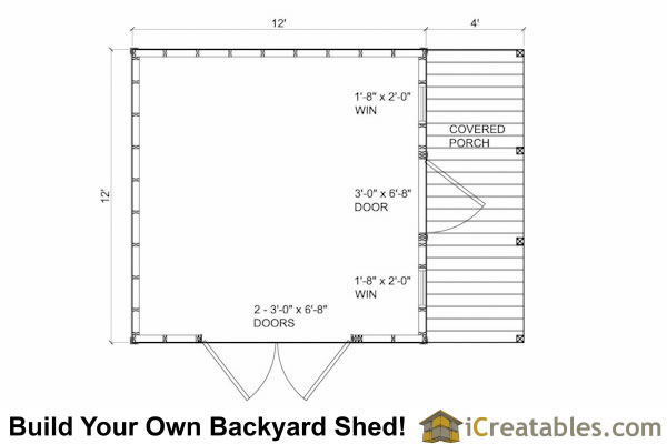 12x16 shed floor plans