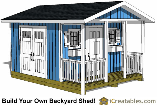 Storage Shed with Porch Plans