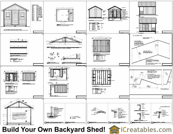 12x16 Shed Plans with porch