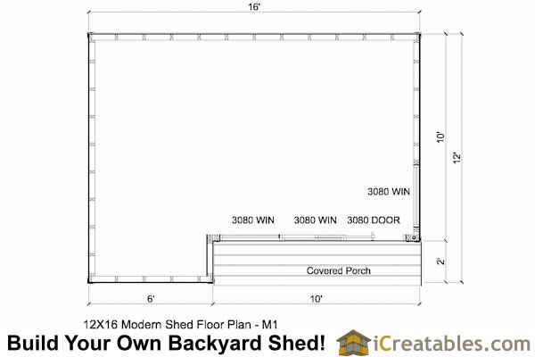 Shed plans 12x16 with porch trim  Do Best plan