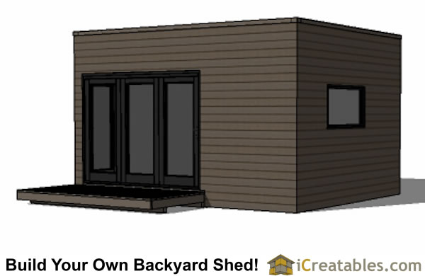 12x16 Studio Shed Plans | Center Door