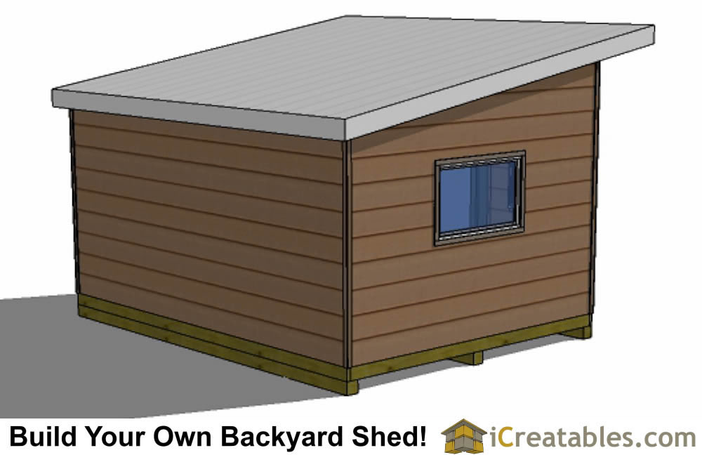 12x16 Modern Shed Plans | Center Door