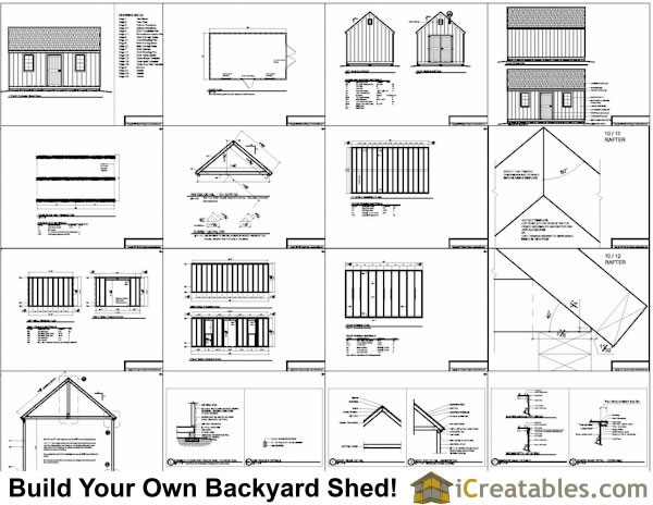 SHED BLUEPRINTS 12X16 â€