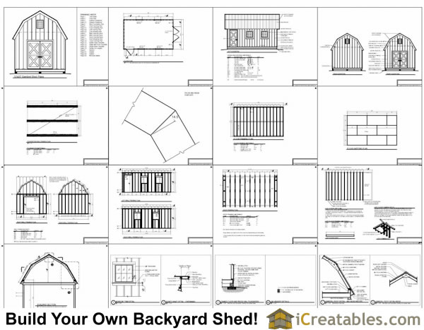 12x20 Gambrel Shed Plans | 12x20 barn shed plans