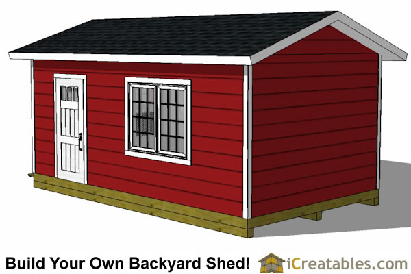 12x20 shed plans with garage door right elevation