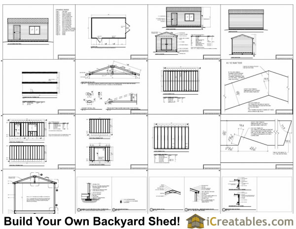 Building plans for a 12'x 20' storage shed for your yard or garden