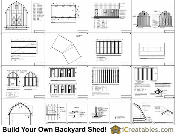 12x24 Gambrel Shed Plans | 10x10 barn shed plans