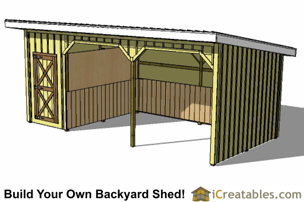 12x24 Run In Shed Plans With Tack Room Floor Plan