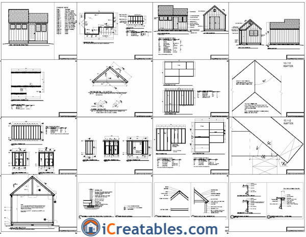 12x8-8x8 Garden Shed Plans